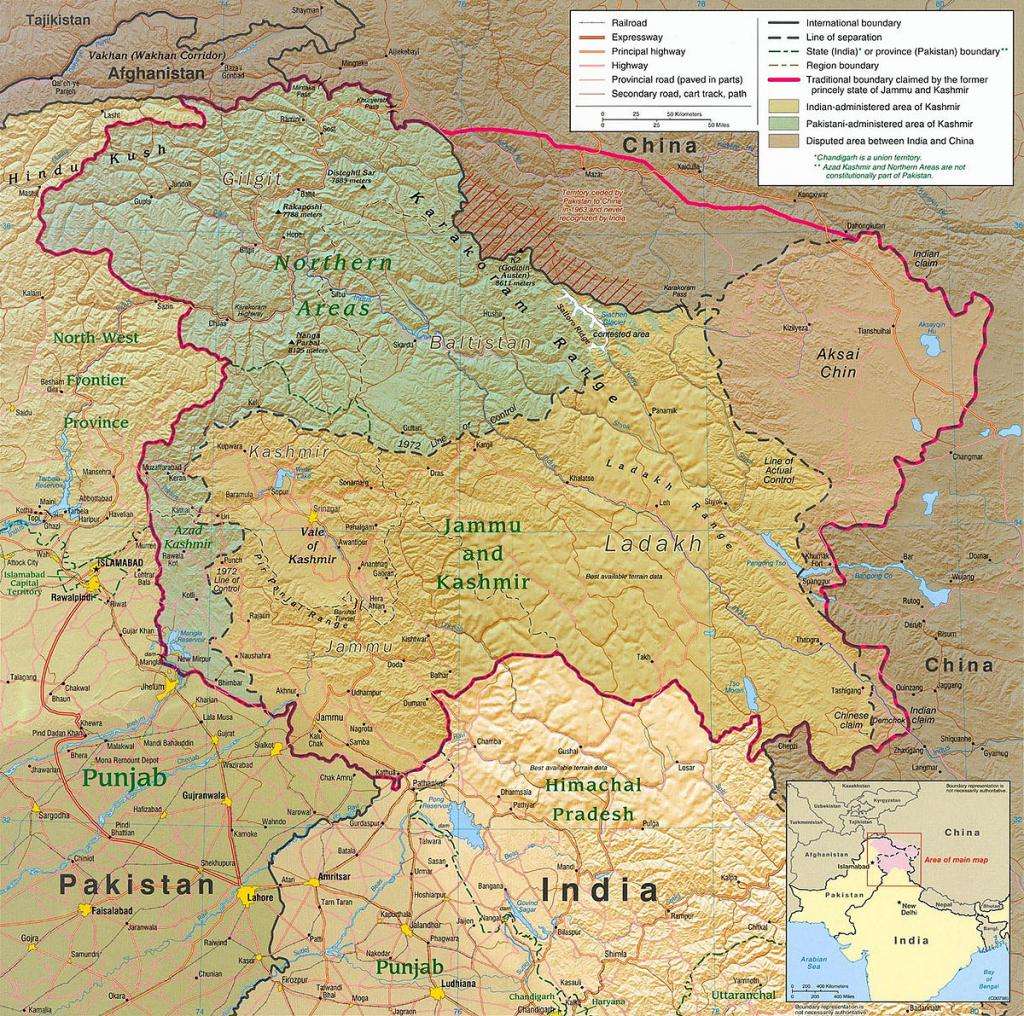 Карта территорий, попавших в зону конфликта