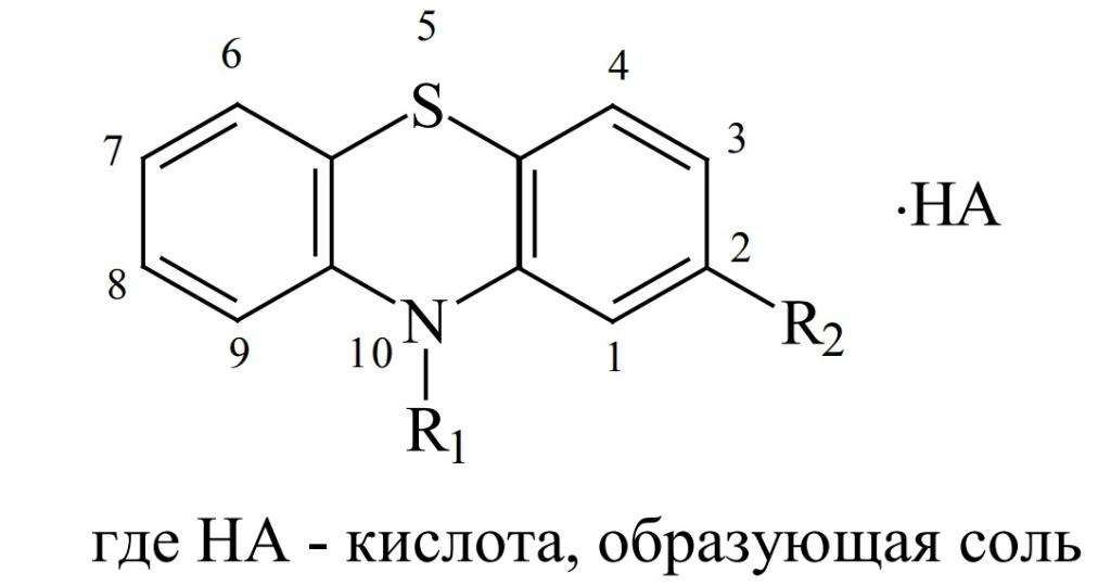 Производные фенотиазина - химическая структура