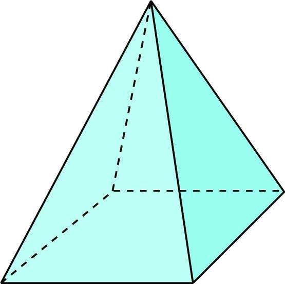 Площадь четырехугольной пирамиды правильной