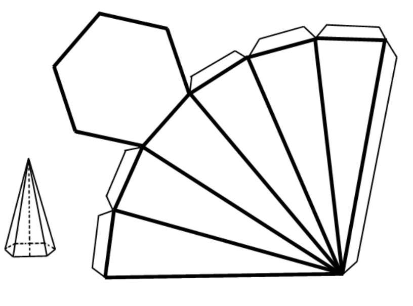 Развертка правильной шестиугольной пирамиды